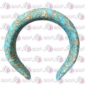 Versace headband blue Dylan turquoise parfum baroque gold Medusa head hair band